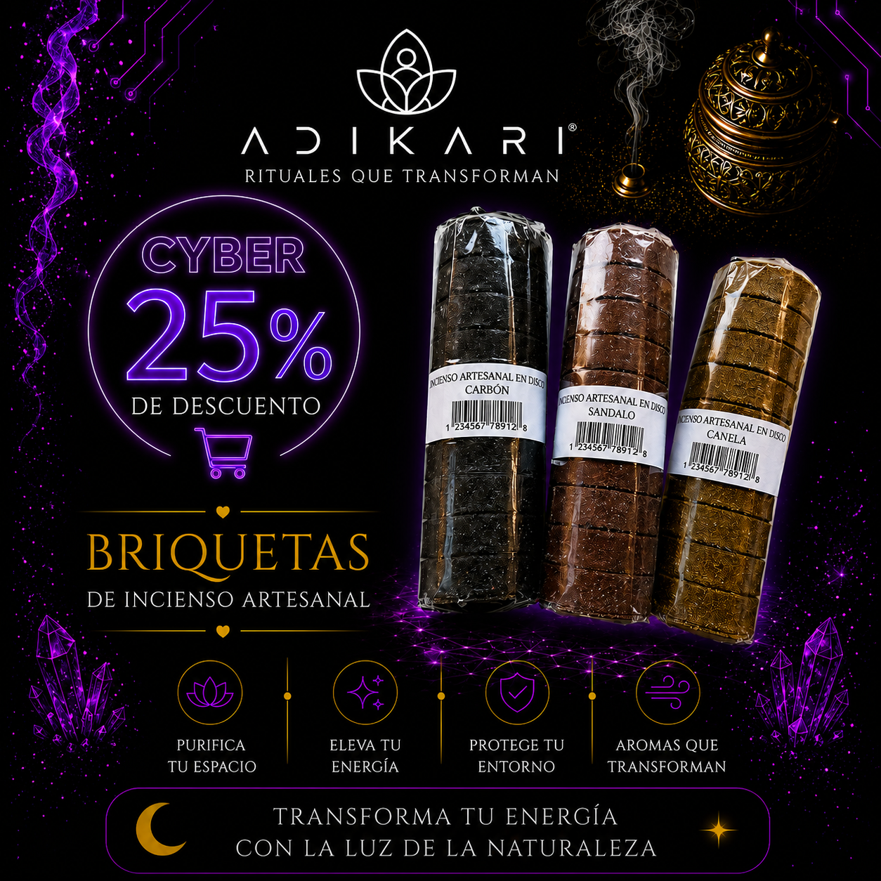 Briqueta de Carbón Vegetal Sándalo